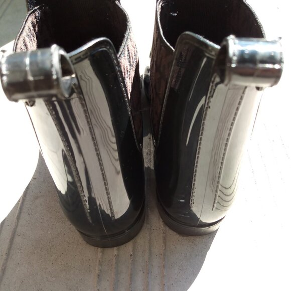 Women’s Rain Boots – Size 10 – Black & Brown – Gently Used - Picture 3 of 3